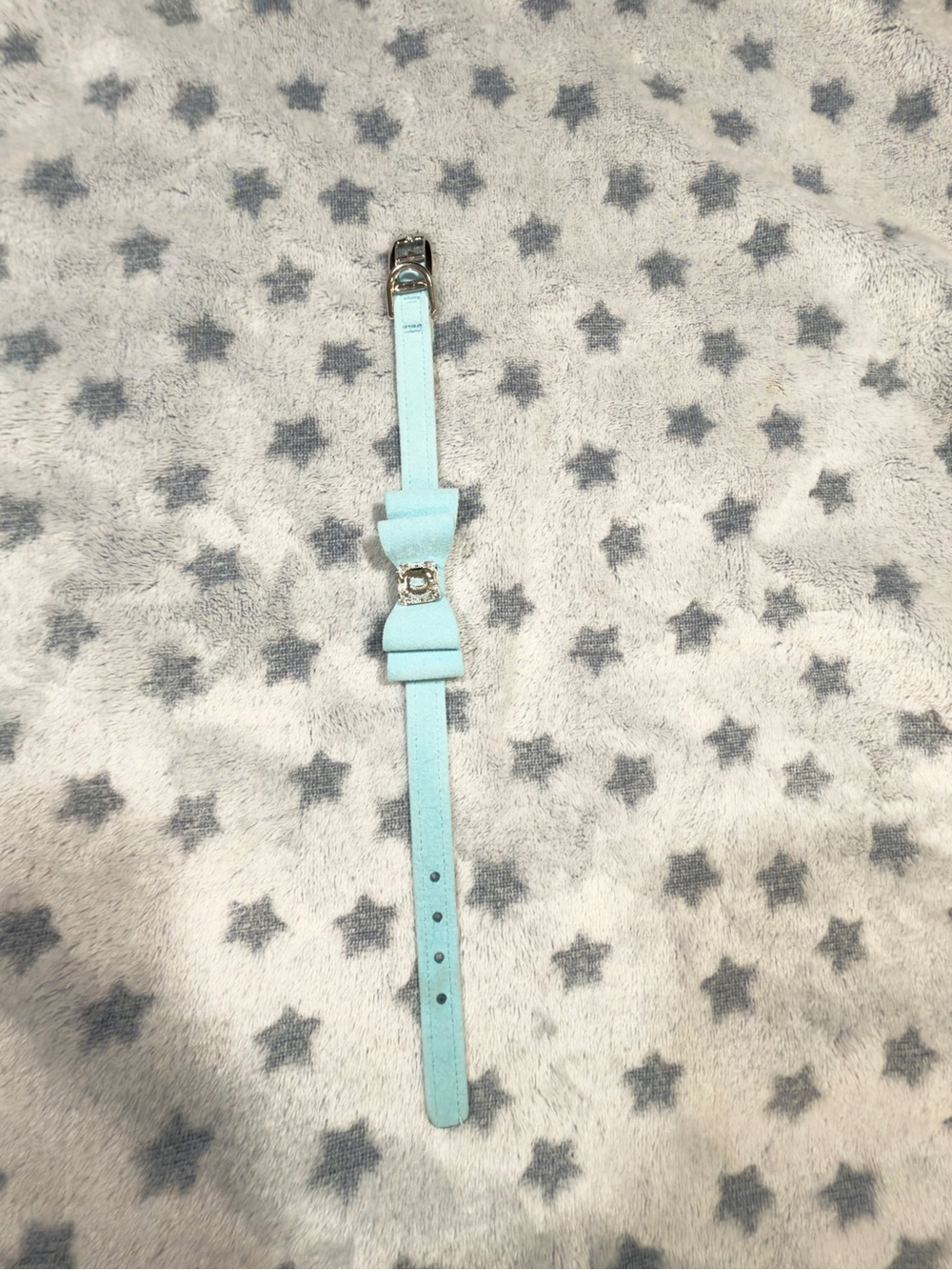 Susan Lanci Big Bow Collar Crystal Tiffi Blue Small